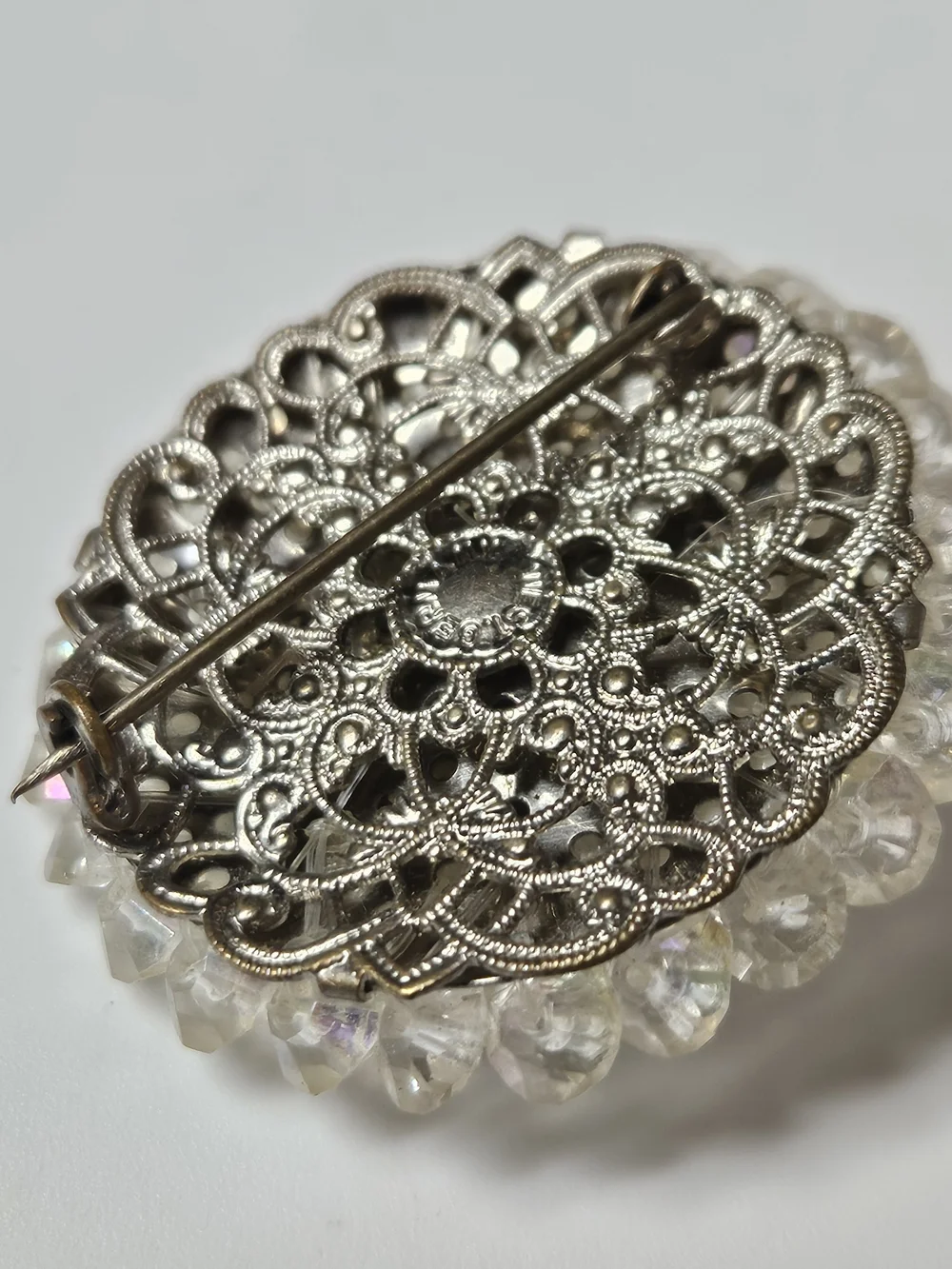 1960s Signeg West German Classic White Milk Glass Brooch